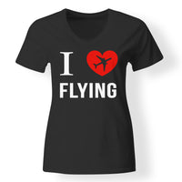 Thumbnail for I Love Flying Designed V-Neck T-Shirts