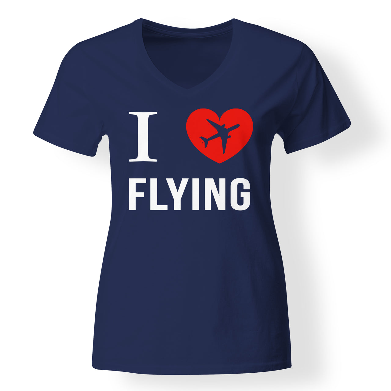 I Love Flying Designed V-Neck T-Shirts