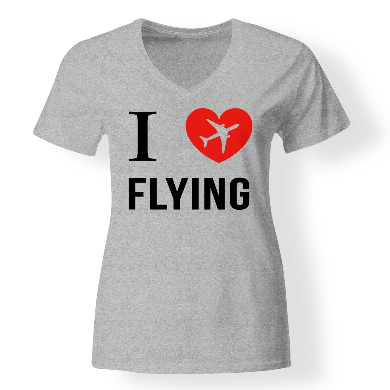 I Love Flying Designed V-Neck T-Shirts