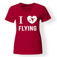 Thumbnail for I Love Flying Designed V-Neck T-Shirts