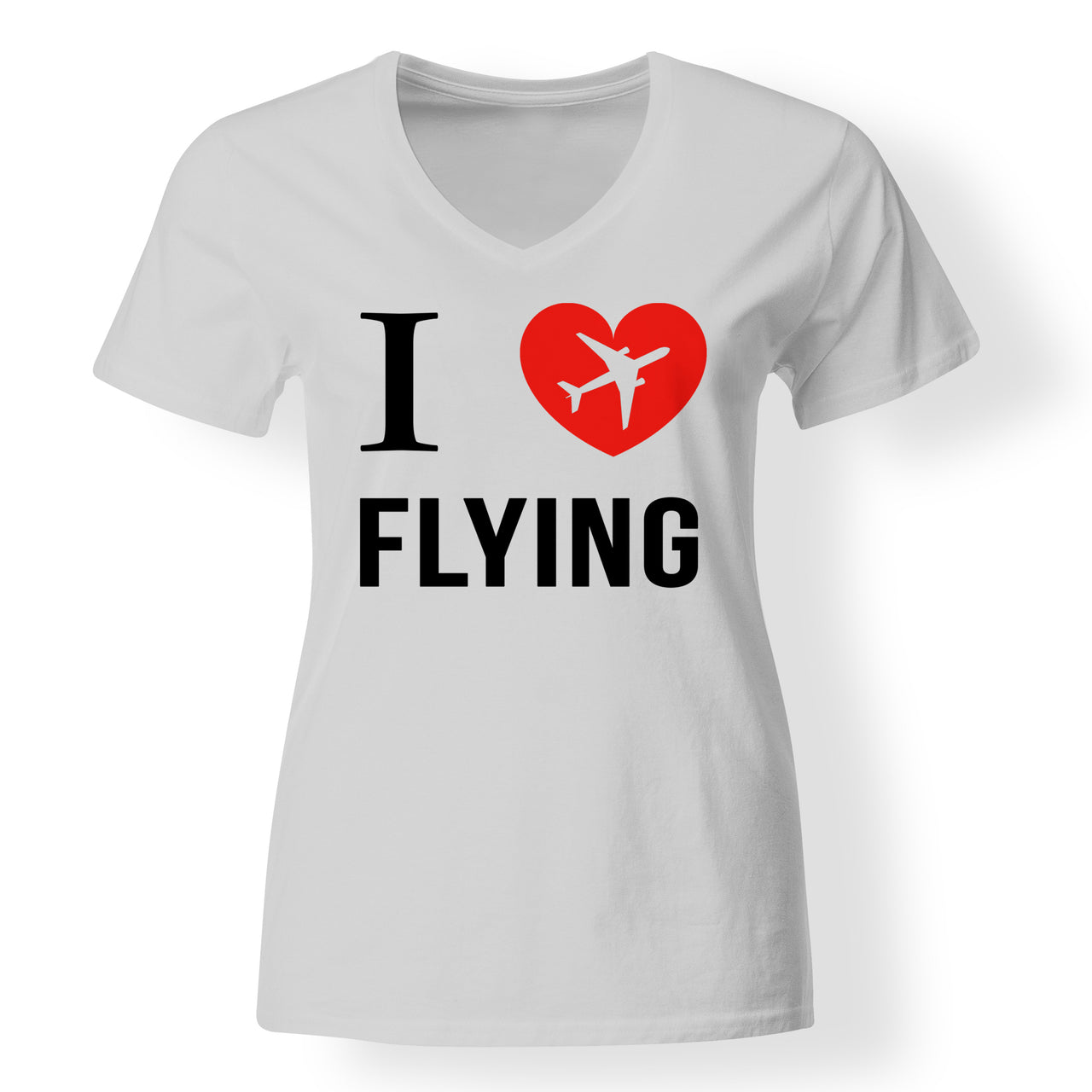 I Love Flying Designed V-Neck T-Shirts