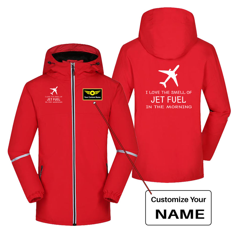 I Love The Smell Of Jet Fuel In The Morning Designed Rain Coats & Jackets