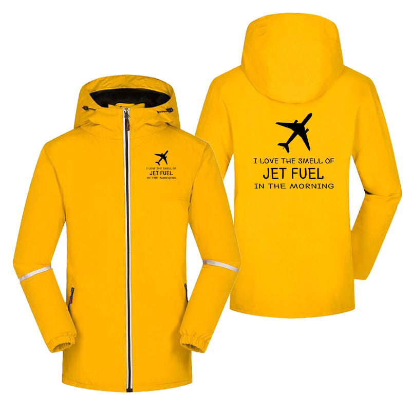 I Love The Smell Of Jet Fuel In The Morning Designed Rain Coats & Jackets