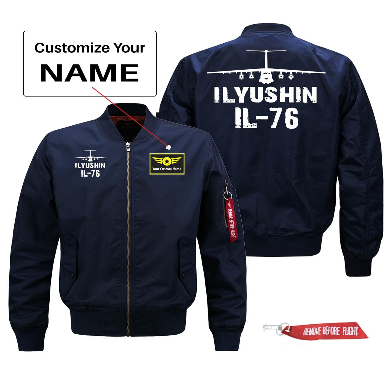 Ilyushin IL-76 Silhouette & Designed Pilot Jackets (Customizable)