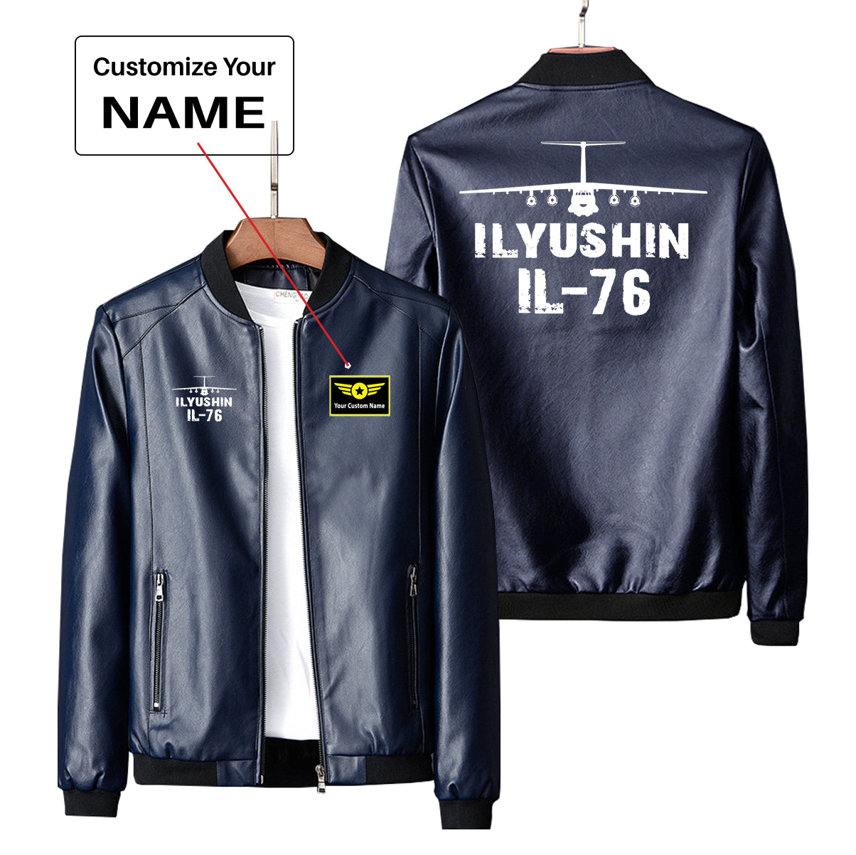 ILyushin IL-76 & Plane Designed PU Leather Jackets