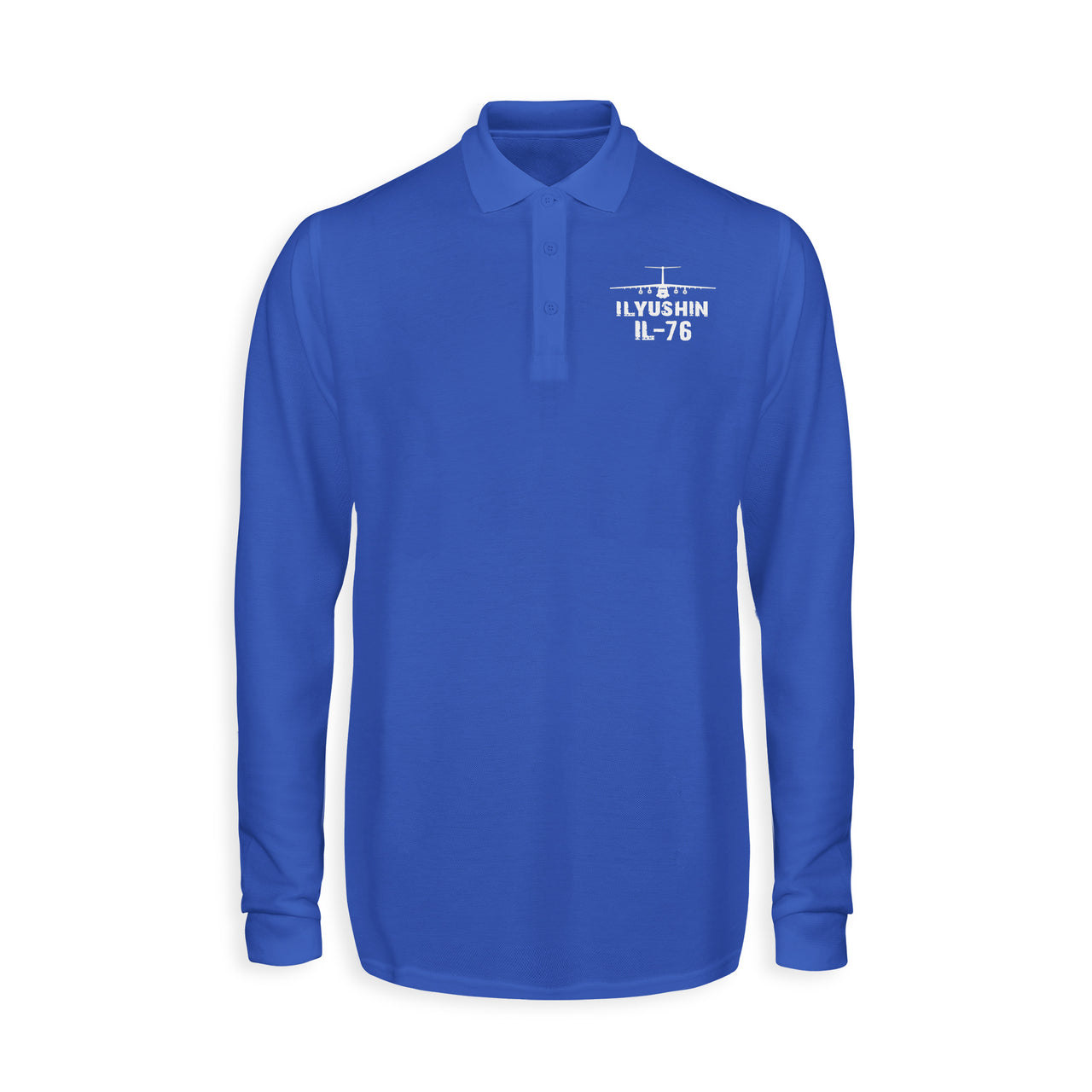 ILyushin IL-76 & Plane Designed Long Sleeve Polo T-Shirts