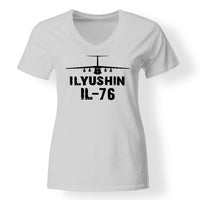 Thumbnail for ILyushin IL-76 & Plane Designed V-Neck T-Shirts
