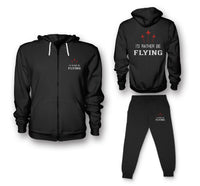 Thumbnail for I'D Rather Be Flying Designed Zipped Hoodies & Sweatpants Set