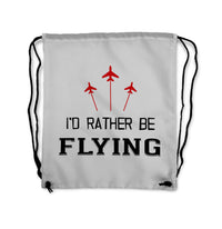 Thumbnail for I'D Rather Be Flying Designed Drawstring Bags