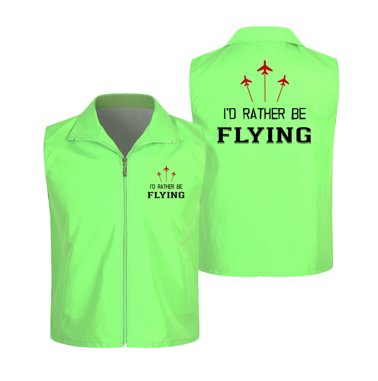 I'D Rather Be Flying Designed Thin Style Vests