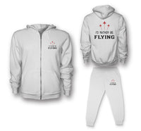 Thumbnail for I'D Rather Be Flying Designed Zipped Hoodies & Sweatpants Set