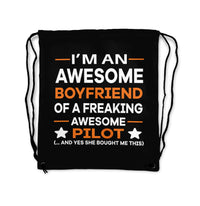 Thumbnail for I am an Awesome Boyfriend Designed Drawstring Bags