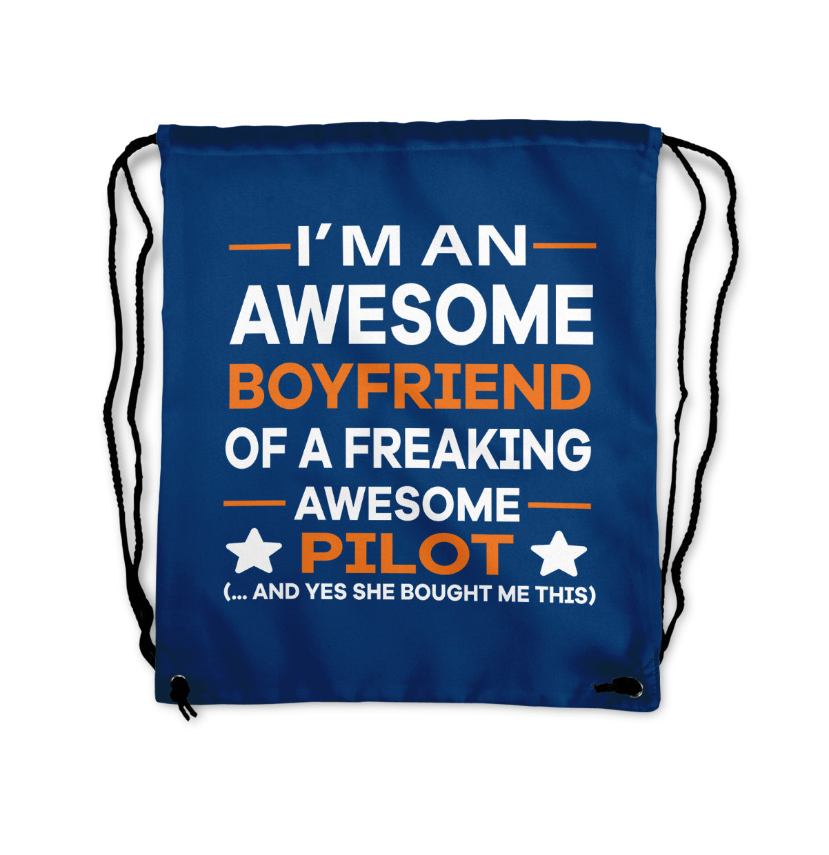 I am an Awesome Boyfriend Designed Drawstring Bags