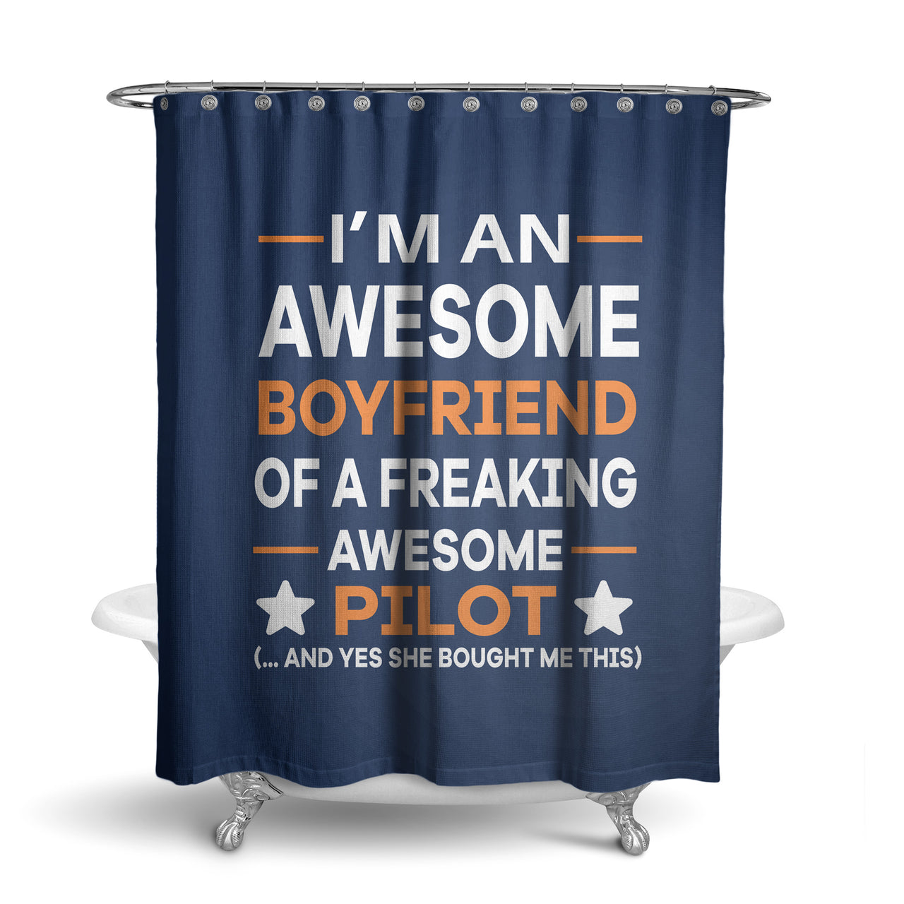 I am an Awesome Boyfriend Designed Shower Curtains
