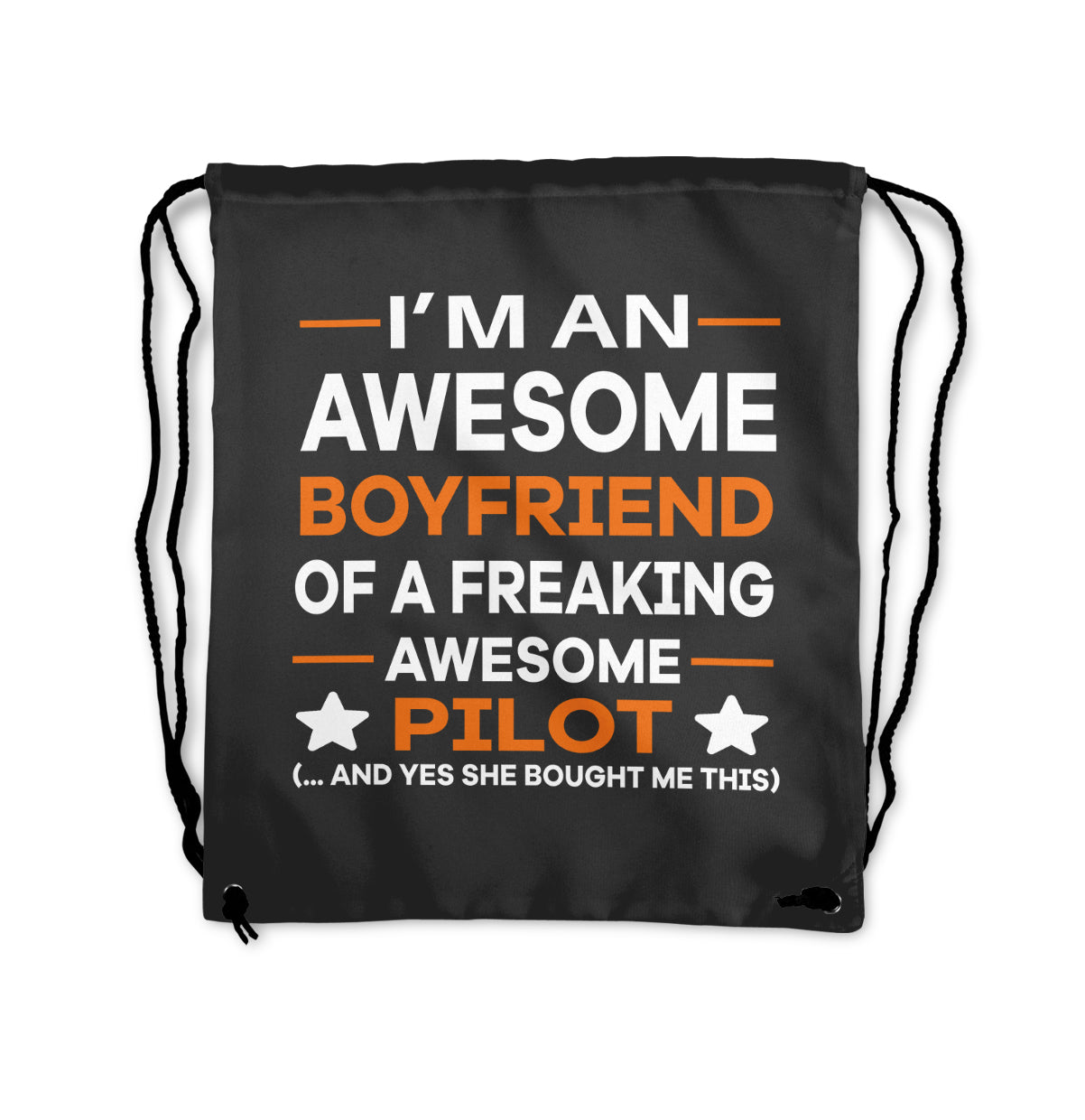 I am an Awesome Boyfriend Designed Drawstring Bags