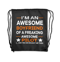 Thumbnail for I am an Awesome Boyfriend Designed Drawstring Bags