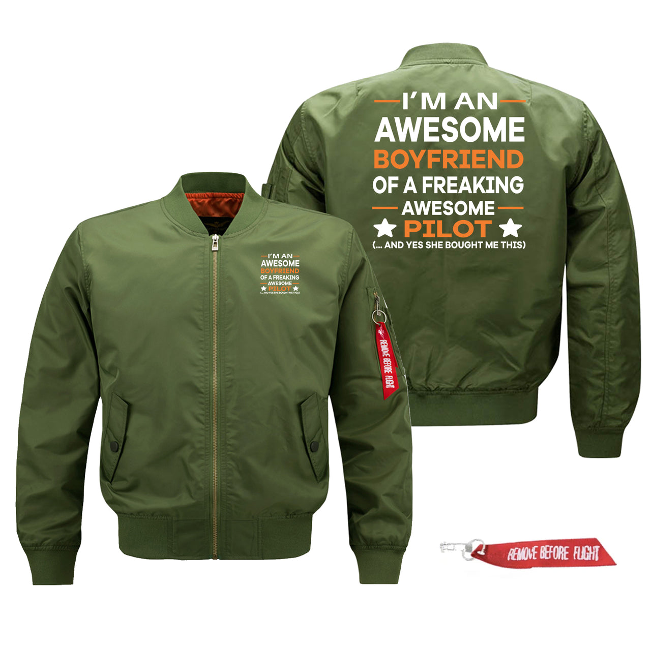 I am an Awesome Boyfriend Designed Pilot Jackets (Customizable)
