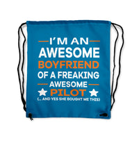 Thumbnail for I am an Awesome Boyfriend Designed Drawstring Bags