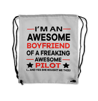 Thumbnail for I am an Awesome Boyfriend Designed Drawstring Bags