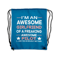 Thumbnail for I am an Awesome Girlfriend Designed Drawstring Bags