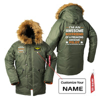 Thumbnail for I am an Awesome Series Boyfriend Designed Parka Bomber Jackets