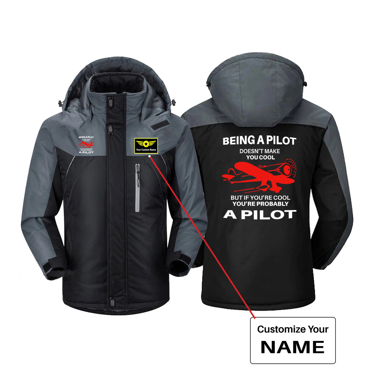 If You're Cool You're Probably a Pilot Designed Thick Winter Jackets