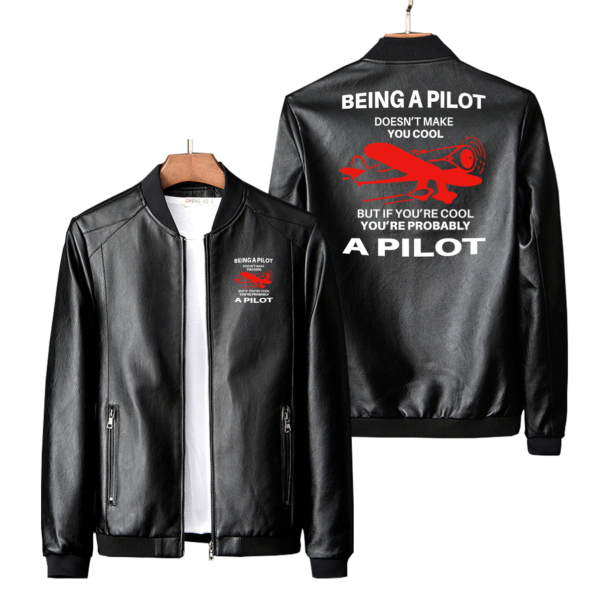 If You're Cool You're Probably a Pilot Designed PU Leather Jackets
