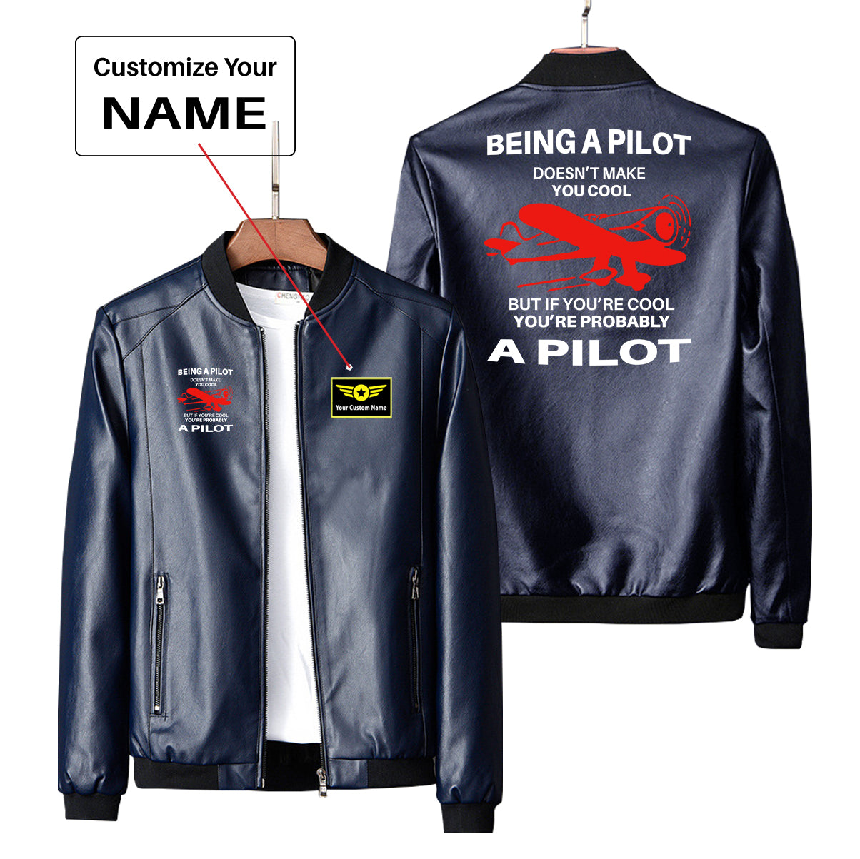 If You're Cool You're Probably a Pilot Designed PU Leather Jackets