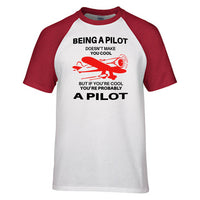 Thumbnail for If You're Cool You're Probably a Pilot Designed Raglan T-Shirts