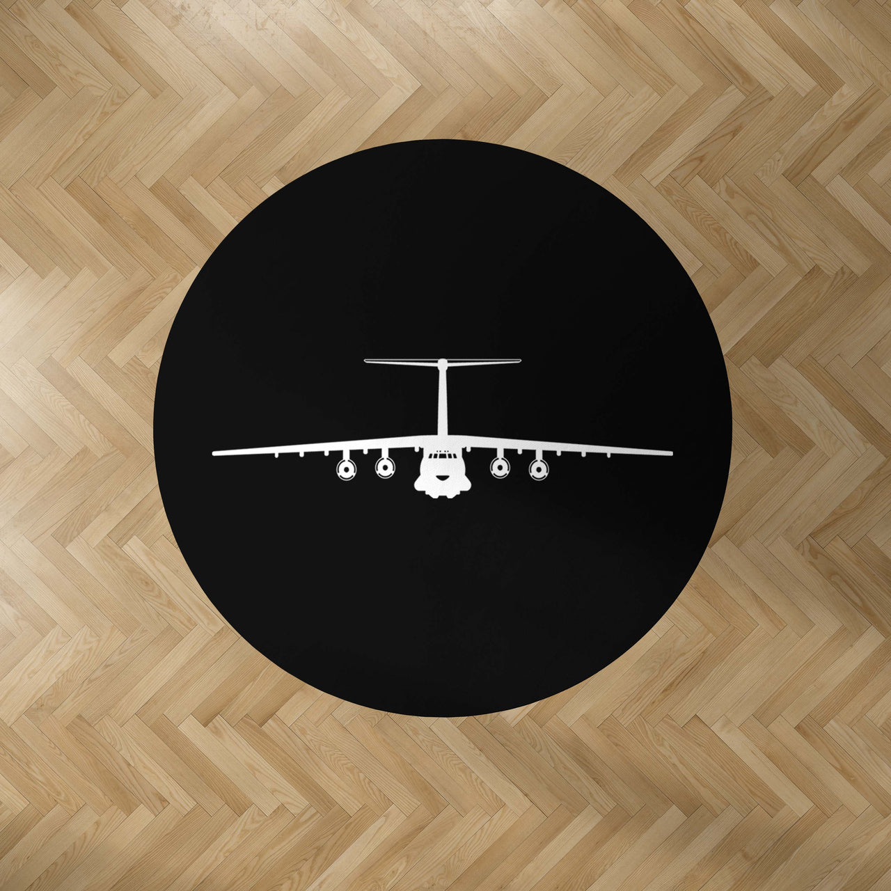 Ilyushin IL-76 Silhouette Designed Carpet & Floor Mats (Round)