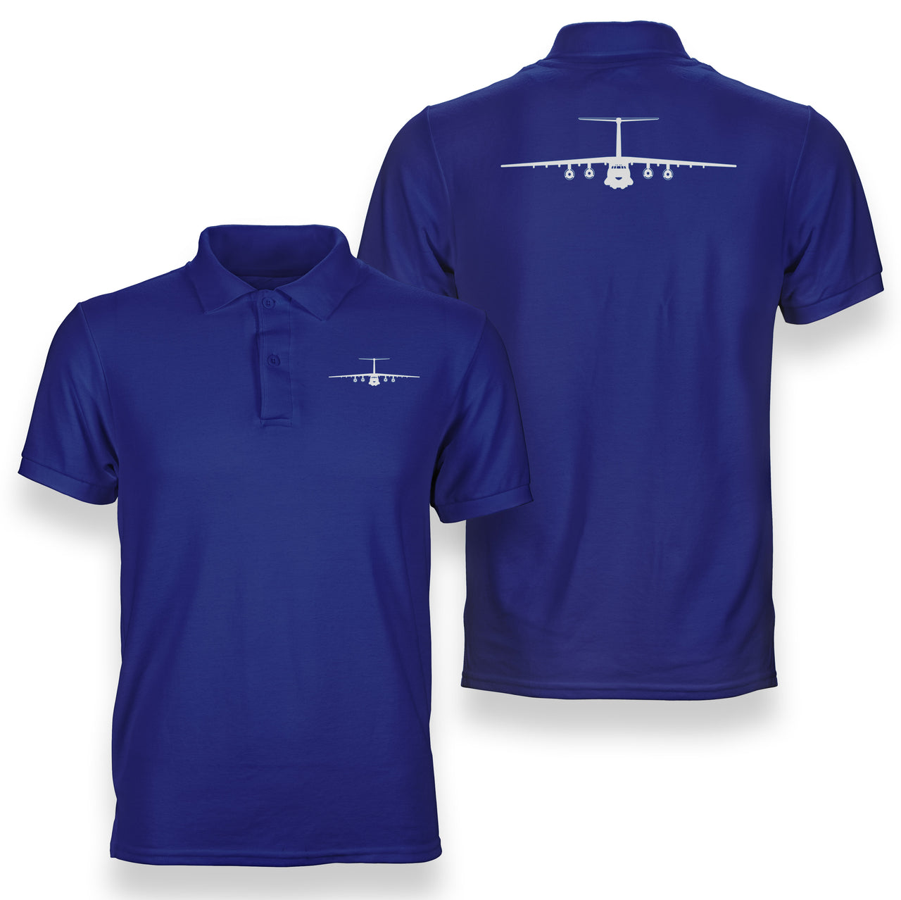 Ilyushin IL-76 Silhouette Designed Double Side Polo T-Shirts