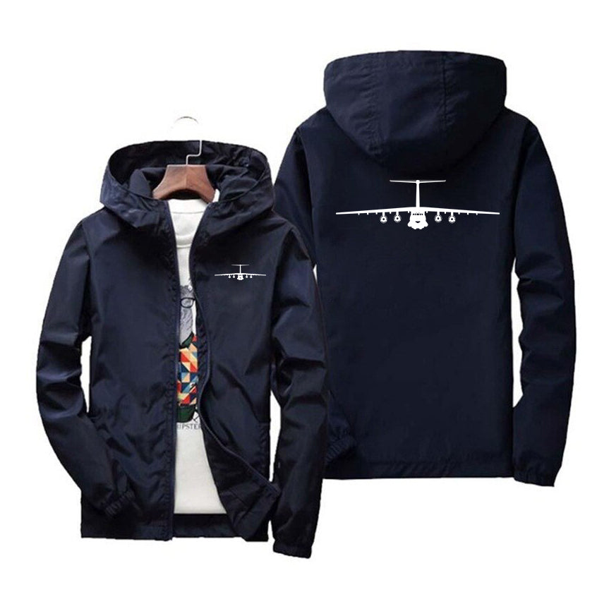 Ilyushin IL-76 Silhouette Designed Windbreaker Jackets