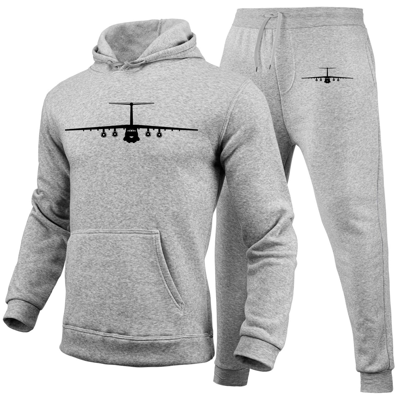 Ilyushin IL-76 Silhouette Designed Hoodies & Sweatpants Set