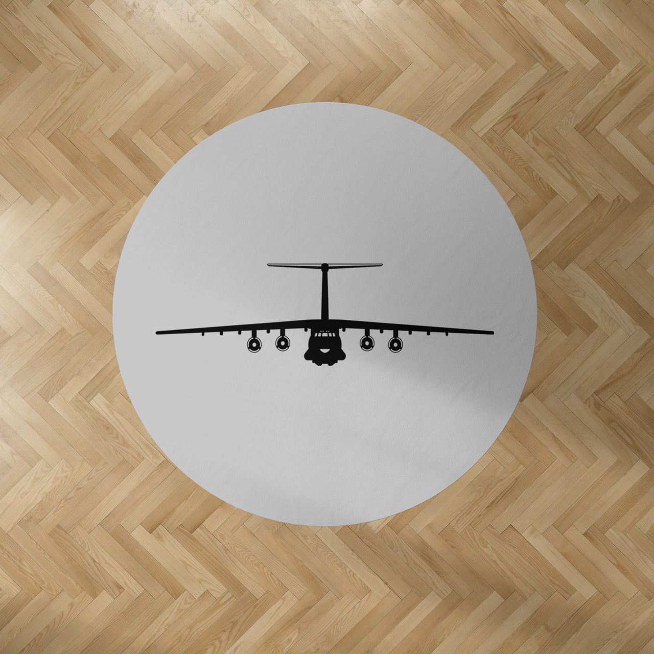 Ilyushin IL-76 Silhouette Designed Carpet & Floor Mats (Round)