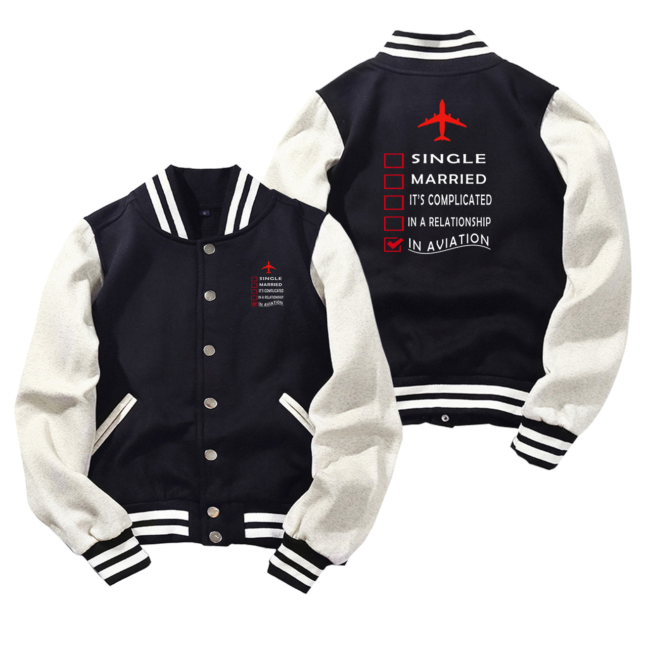 In Aviation Designed Baseball Style Jackets