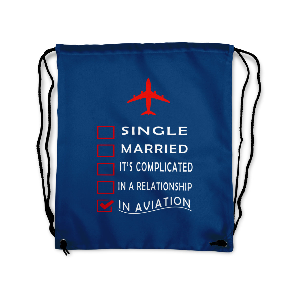 In Aviation Designed Drawstring Bags