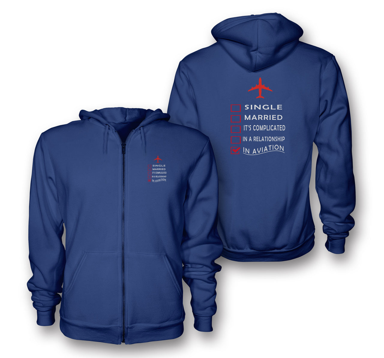 In Aviation Designed Zipped Hoodies