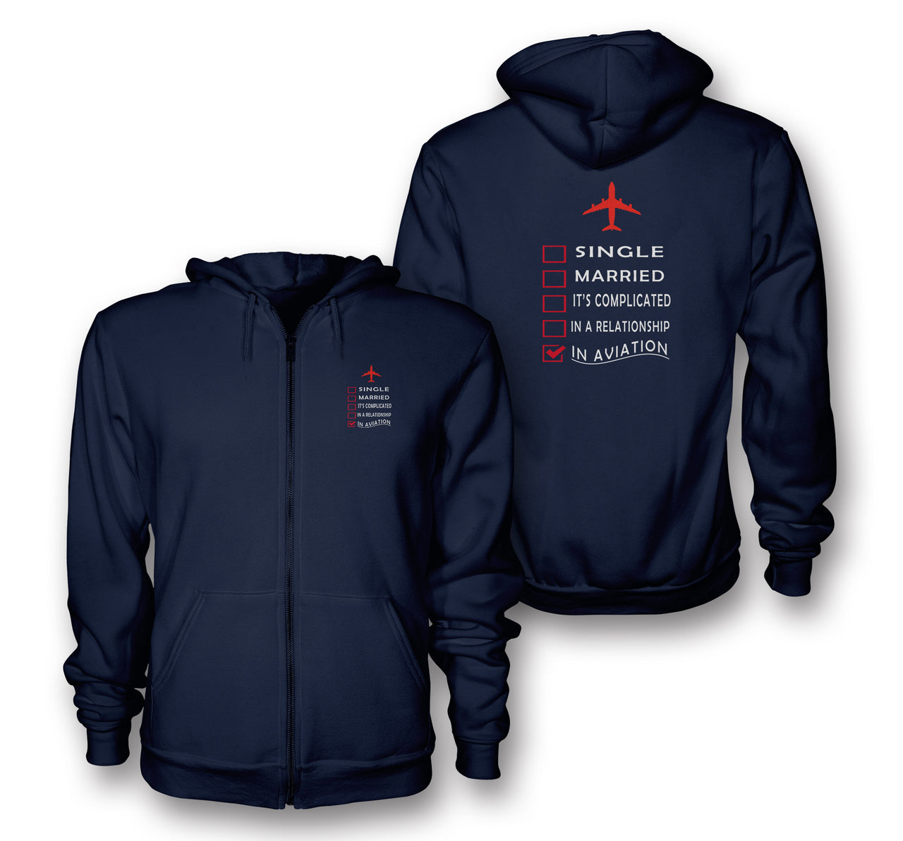 In Aviation Designed Zipped Hoodies