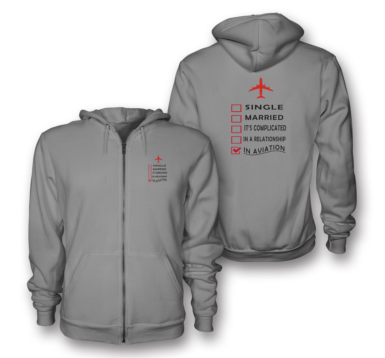 In Aviation Designed Zipped Hoodies