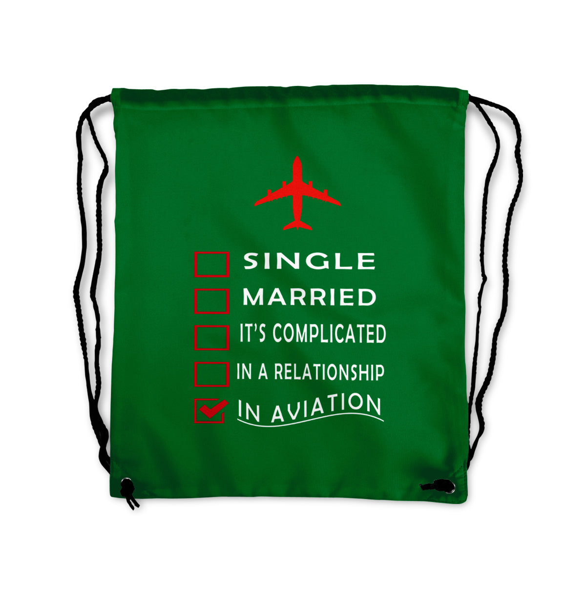 In Aviation Designed Drawstring Bags