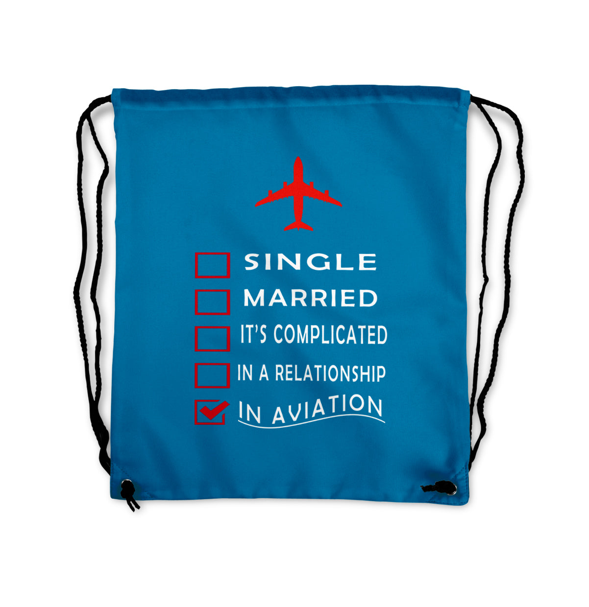 In Aviation Designed Drawstring Bags