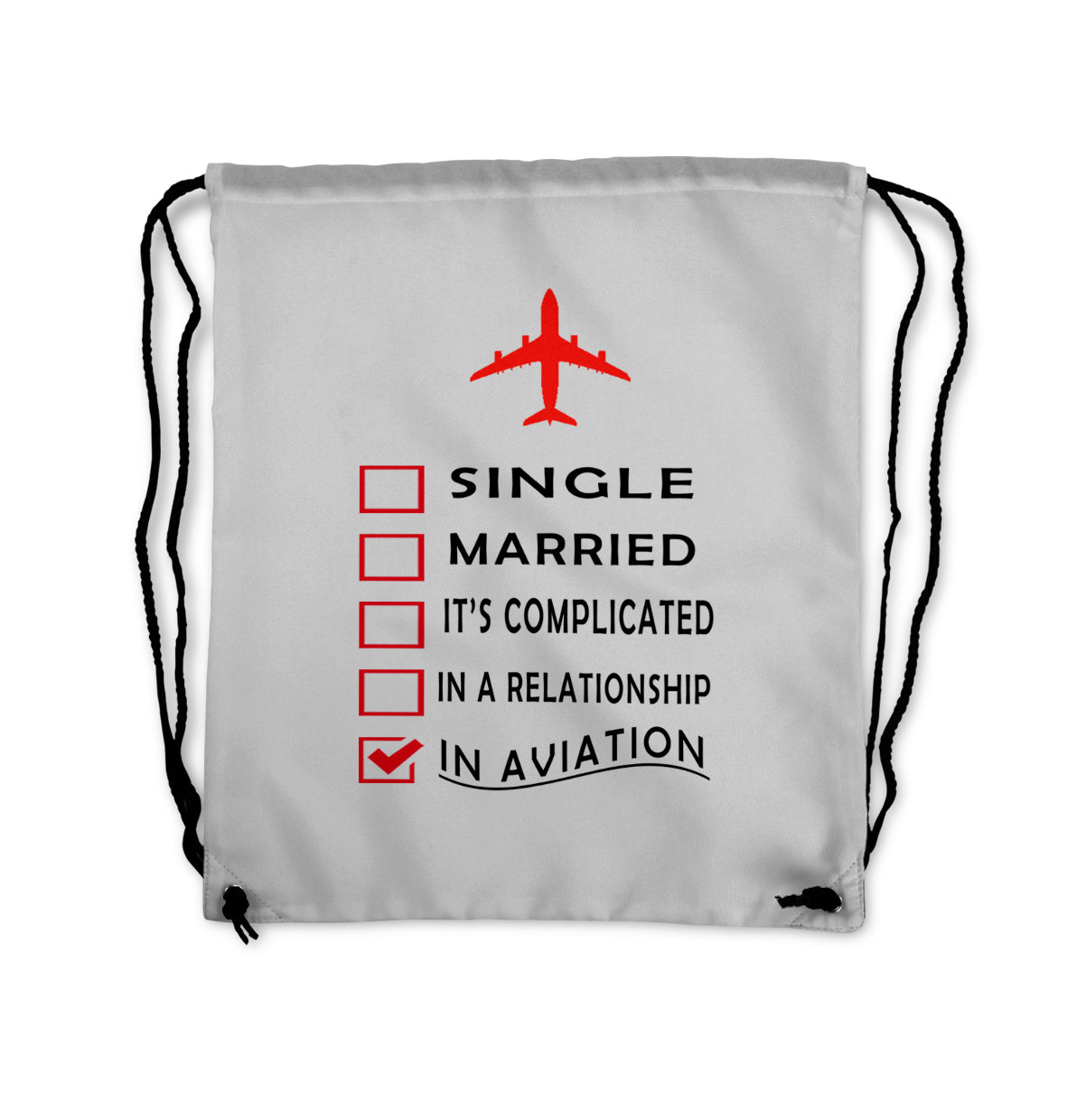 In Aviation Designed Drawstring Bags