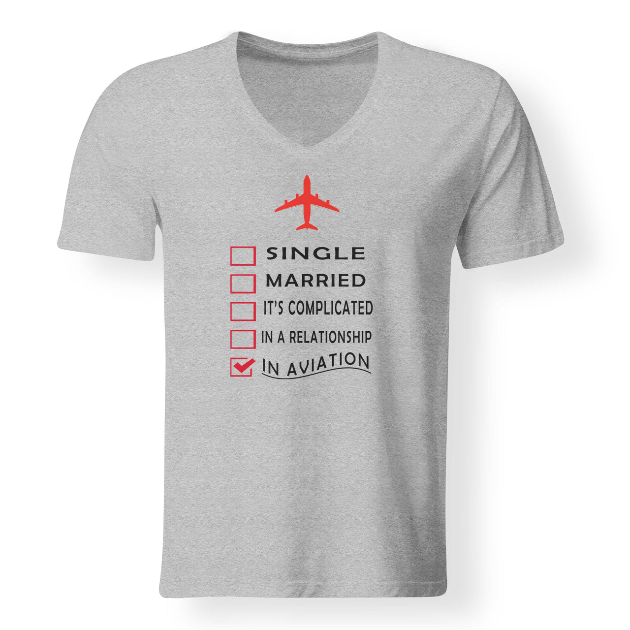 In Aviation Designed V-Neck T-Shirts