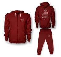 Thumbnail for In Aviation Designed Zipped Hoodies & Sweatpants Set