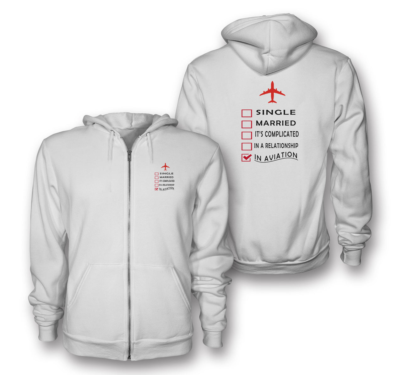 In Aviation Designed Zipped Hoodies