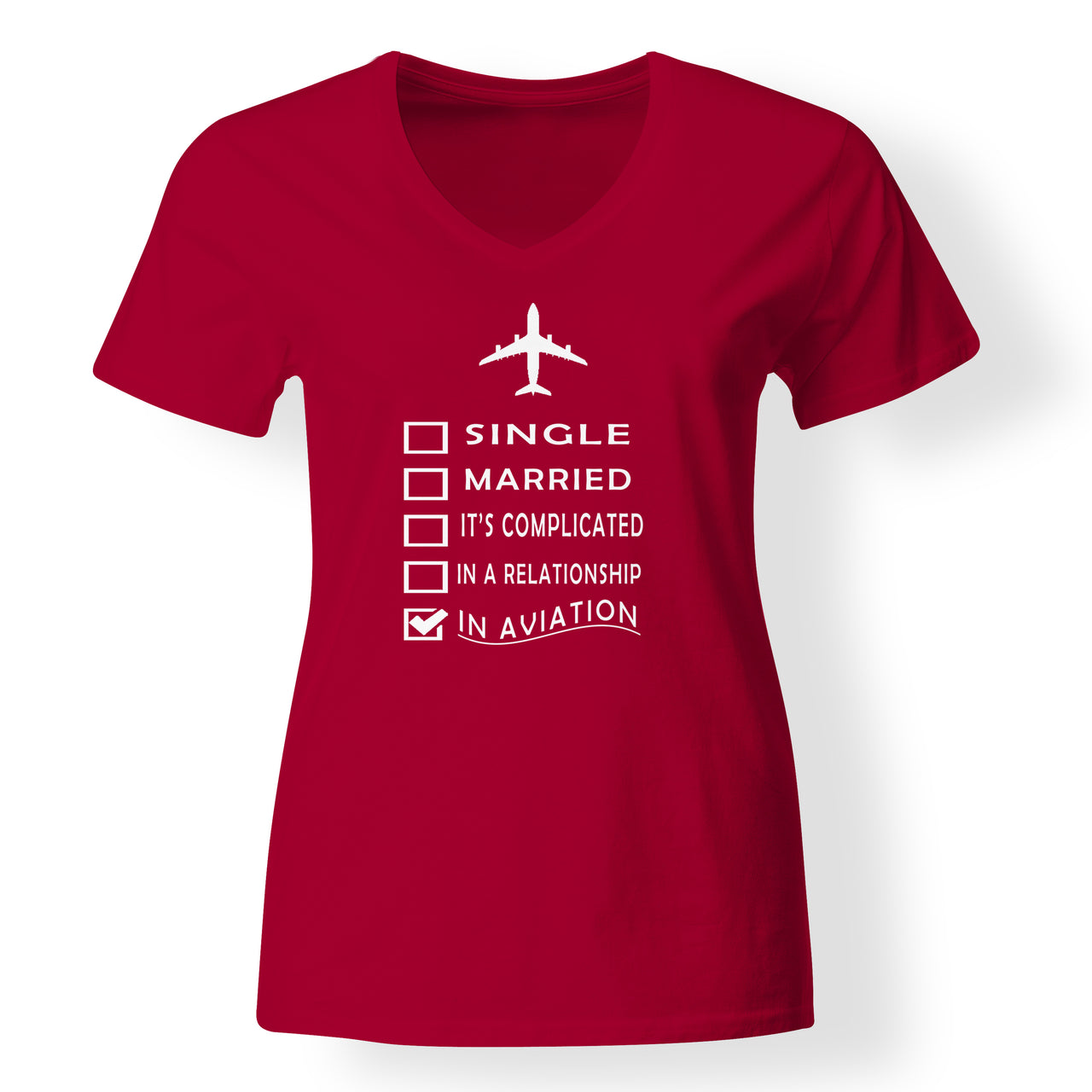 In Aviation Designed V-Neck T-Shirts