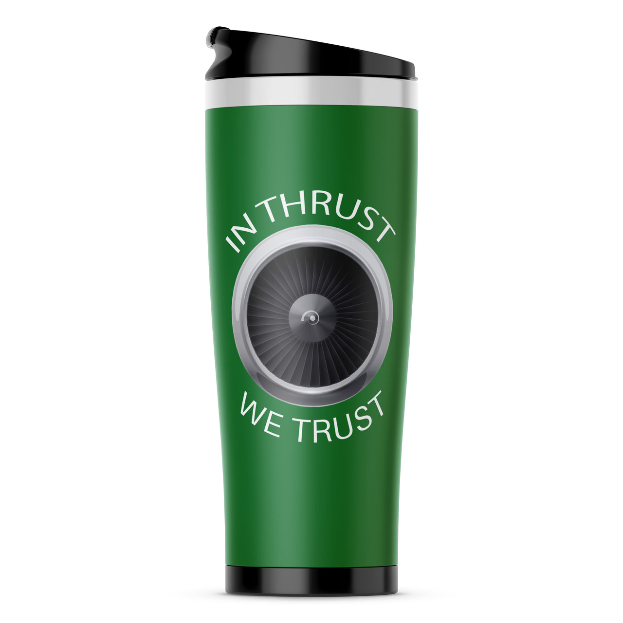 In Thrust We Trust Designed Travel Mugs