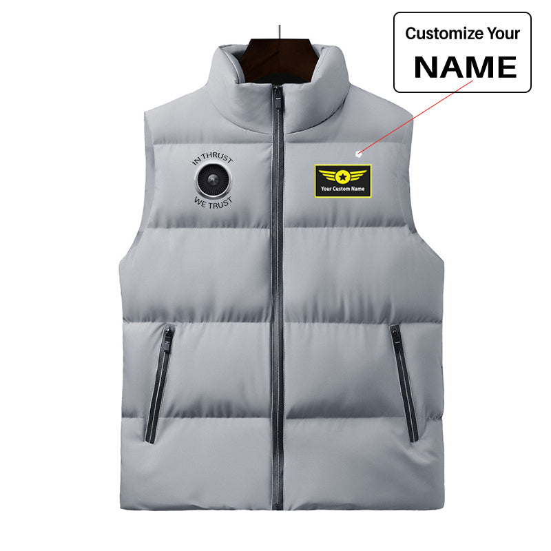 In Thrust We Trust Designed Puffy Vests