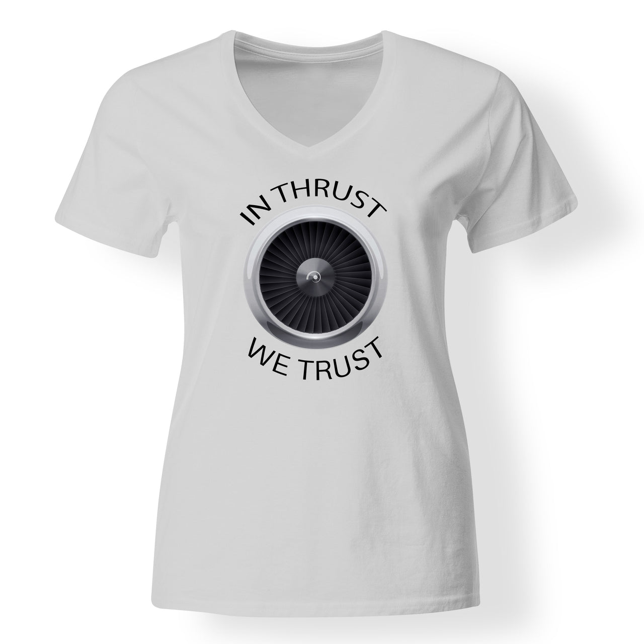 In Thrust We Trust Designed V-Neck T-Shirts