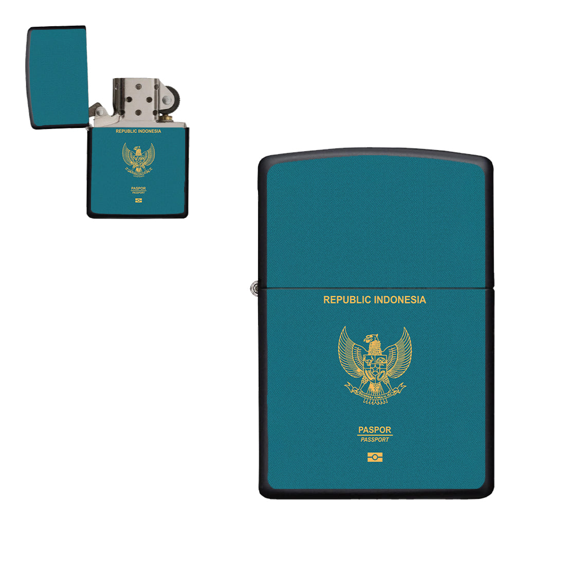 Indonesian Passport Designed Metal Lighters
